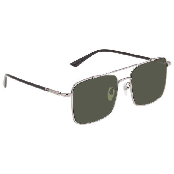 NEW Gucci Green and Silver Aviator Men's Sunglasses - Picture 1 of 4